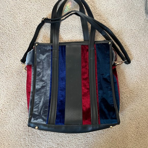Handbags - Large NWOT *Velvet* Tote Shoulder Bag w/ Removable Crossbody Strap